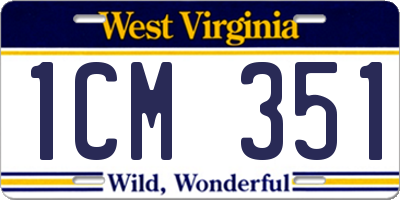 WV license plate 1CM351