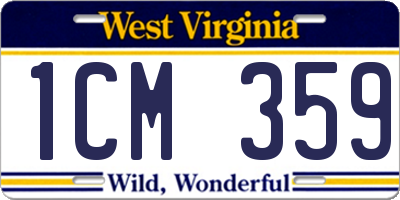 WV license plate 1CM359