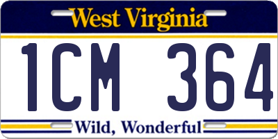 WV license plate 1CM364