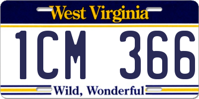 WV license plate 1CM366