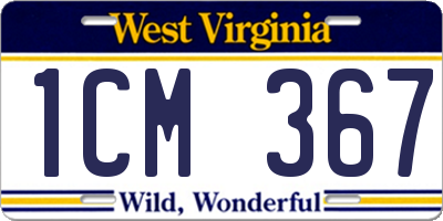 WV license plate 1CM367