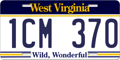 WV license plate 1CM370