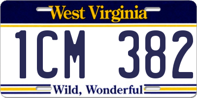 WV license plate 1CM382