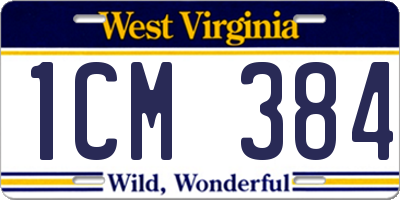 WV license plate 1CM384