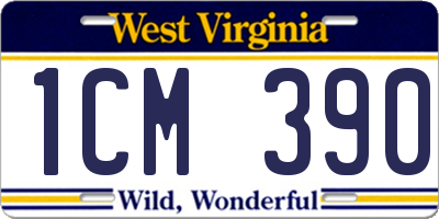 WV license plate 1CM390