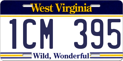 WV license plate 1CM395