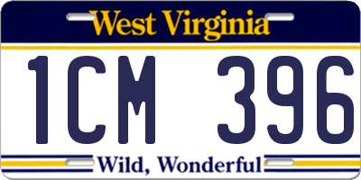 WV license plate 1CM396