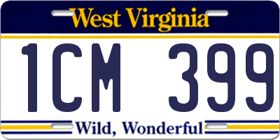 WV license plate 1CM399