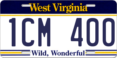 WV license plate 1CM400