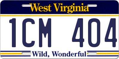 WV license plate 1CM404