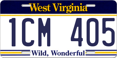 WV license plate 1CM405