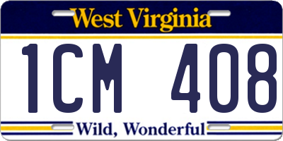 WV license plate 1CM408