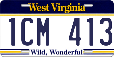 WV license plate 1CM413