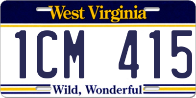 WV license plate 1CM415