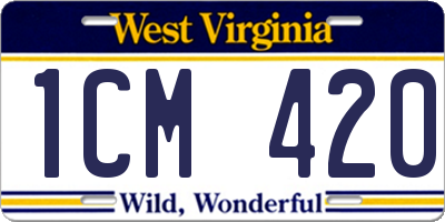 WV license plate 1CM420