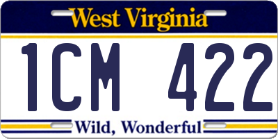 WV license plate 1CM422