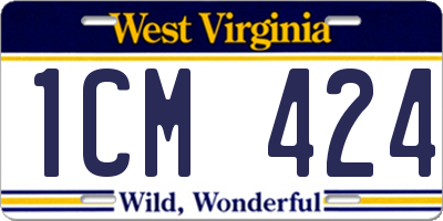 WV license plate 1CM424