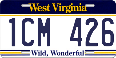 WV license plate 1CM426