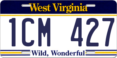 WV license plate 1CM427