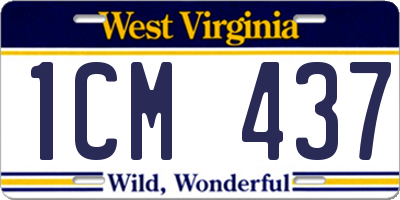 WV license plate 1CM437