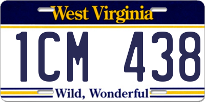 WV license plate 1CM438