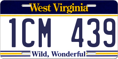 WV license plate 1CM439