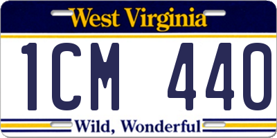 WV license plate 1CM440