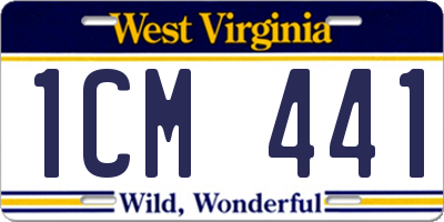 WV license plate 1CM441