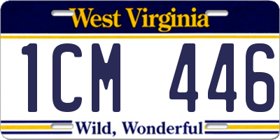 WV license plate 1CM446