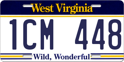 WV license plate 1CM448