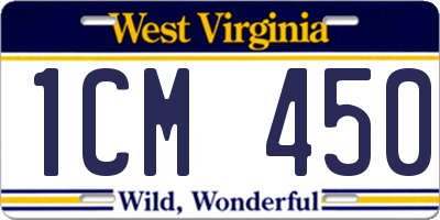 WV license plate 1CM450