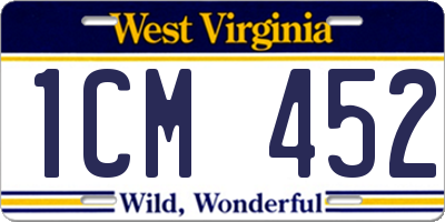 WV license plate 1CM452