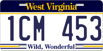 WV license plate 1CM453