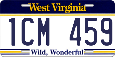 WV license plate 1CM459