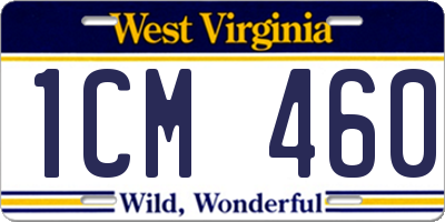 WV license plate 1CM460
