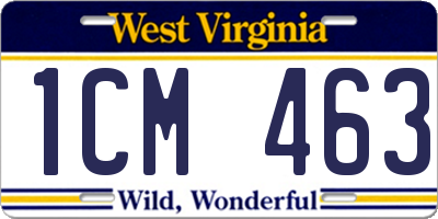 WV license plate 1CM463