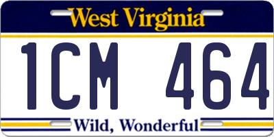 WV license plate 1CM464