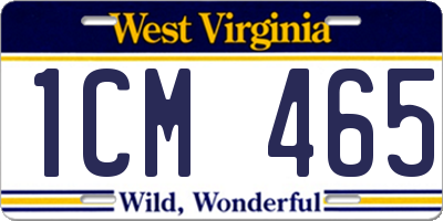 WV license plate 1CM465