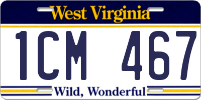 WV license plate 1CM467
