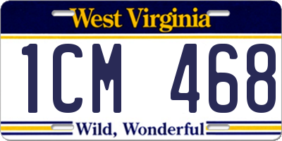 WV license plate 1CM468
