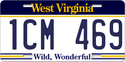 WV license plate 1CM469
