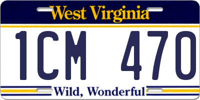 WV license plate 1CM470