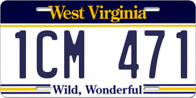 WV license plate 1CM471