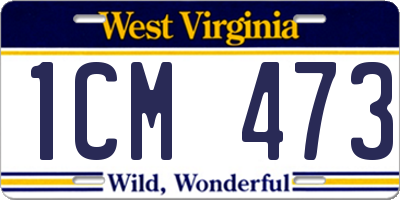 WV license plate 1CM473