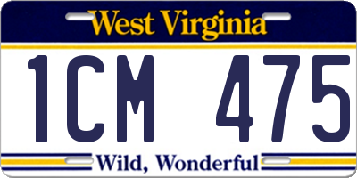 WV license plate 1CM475