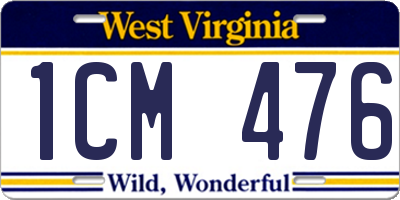 WV license plate 1CM476