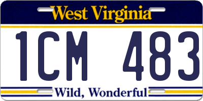 WV license plate 1CM483