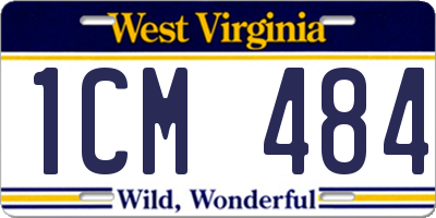 WV license plate 1CM484