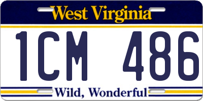 WV license plate 1CM486