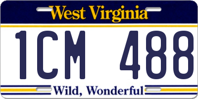 WV license plate 1CM488